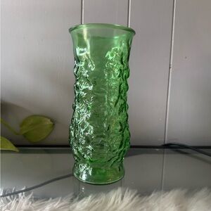 Green Textured Glass Vase vintage EO Brody vase